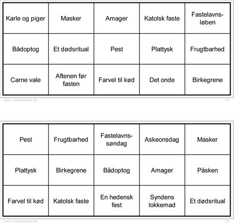 fastelavns banko plader mellem ny